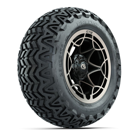 GTW® Nexus Gloss Black/Bronze 14 in Wheels with 23x10-14 Predator All-Terrain Tires Full Set
