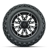 Set of (4) 14 in GTW® Stellar Machined & Black Wheels with 23x10-14 Predator All-Terrain Tires