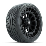 GTW® Barricade Gloss Black 15 in Wheels with 215/40-R15 Fusion GTR Steel Belted Street Tires Full Set