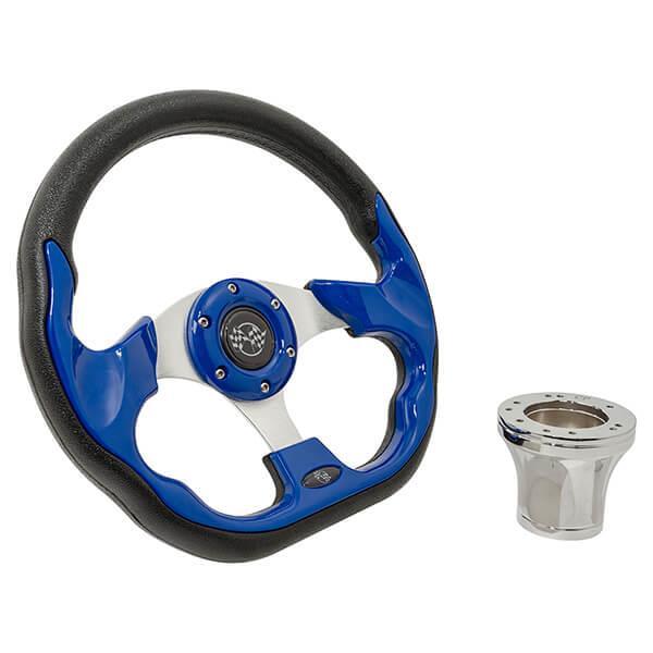 STEERING WHEEL KIT, BLUE/RACE 12.5 W/CHROME ADAPTER, CC PREC