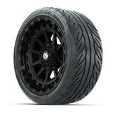 GTW® Barricade Gloss Black 15 in Wheels with 215/40-R15 Fusion GTR Steel Belted Street Tires Full Set