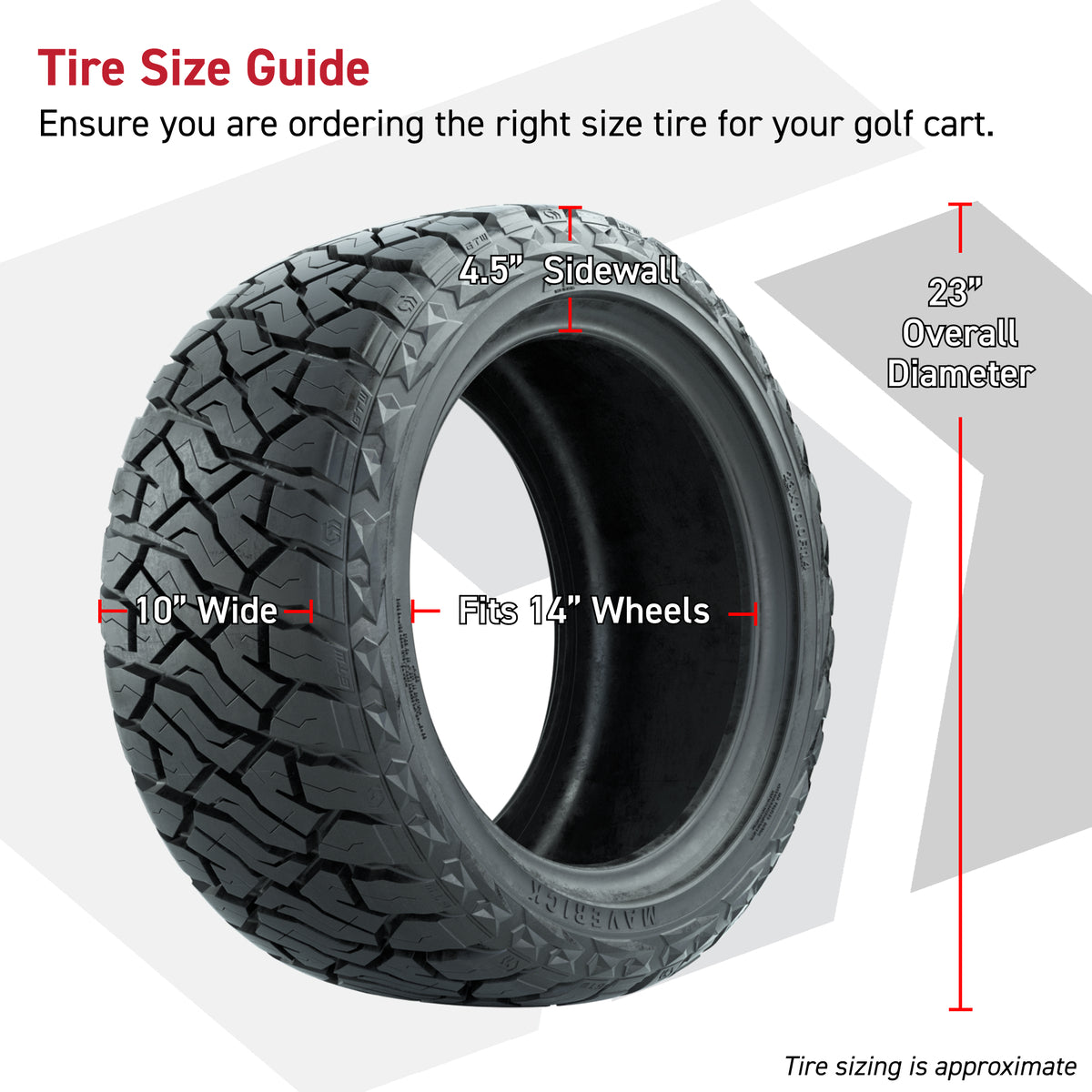 GTW Maverick Radial All Terrain Tire - 23x10R14 Hybrid Radial Tire