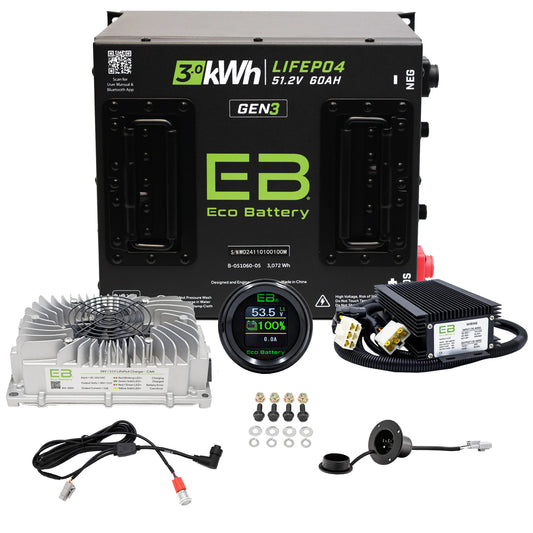 Eco Lithium Battery Complete Bundle Ezgo TXT 51V 60 ah Gen 3 10 Year Warranty