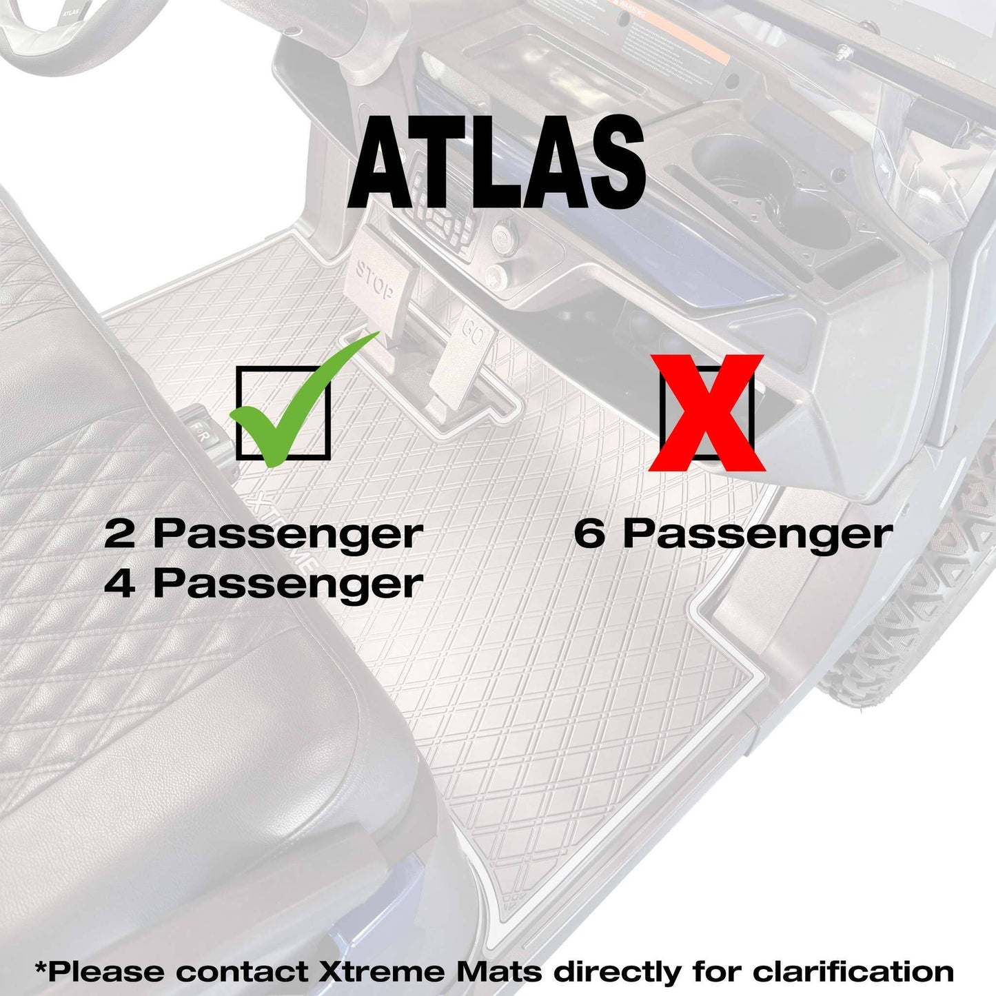 Xtreme Mats Full Coverage Golf Cart Floor Mat – Atlas | Black & Gray Trim