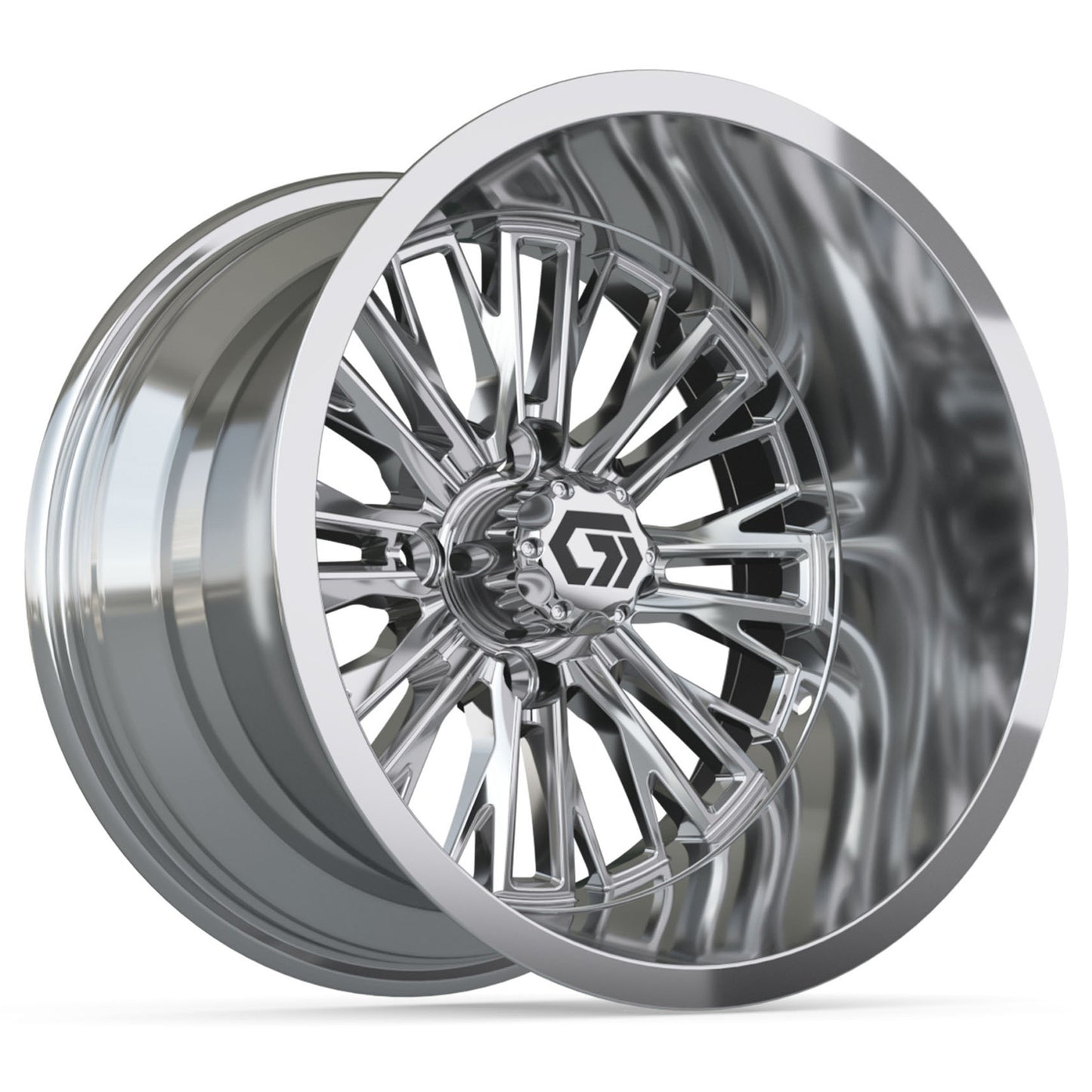 GTW® Viper Chrome 14" Golf Cart Wheel - Single | Deep Dish