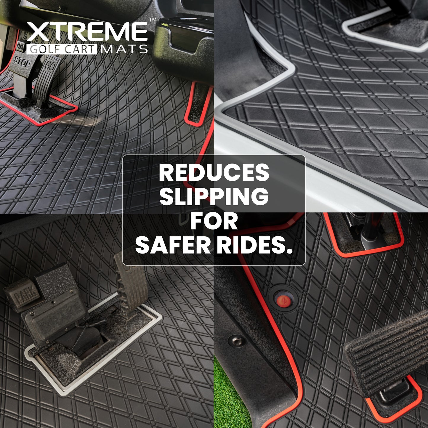 Xtreme Mats Golf Cart Floor Mat | Yamaha G29 / Drive — Black/Green
