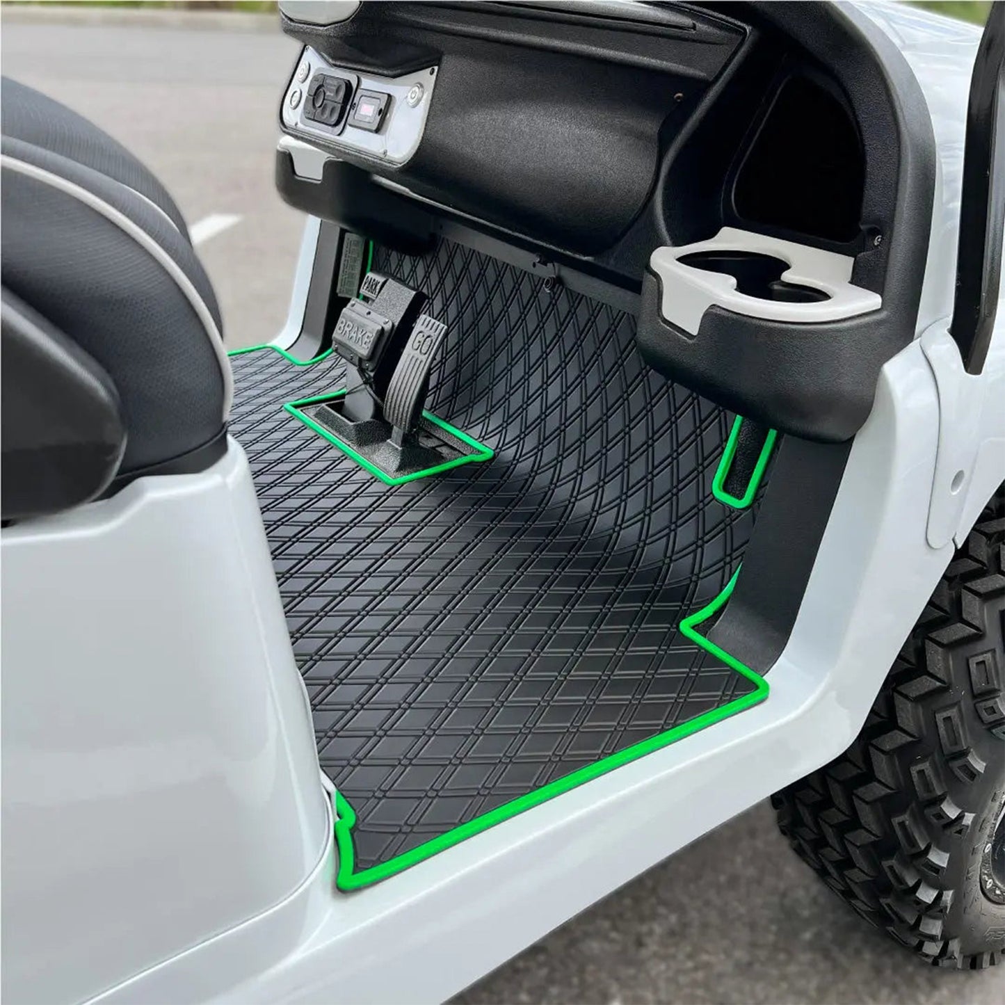 Xtreme Mats Club Car Precedent & Onward Floor Mat | Full Coverage Black & Green | 2004-2025