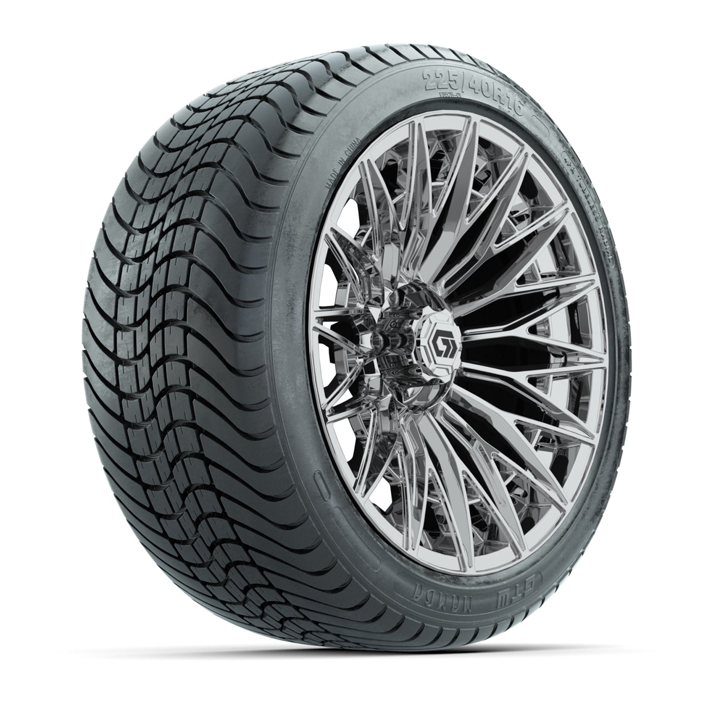GTW® Blur Chrome 16" Wheels with 225/40-R16 Maverick Street Tires - Full Set