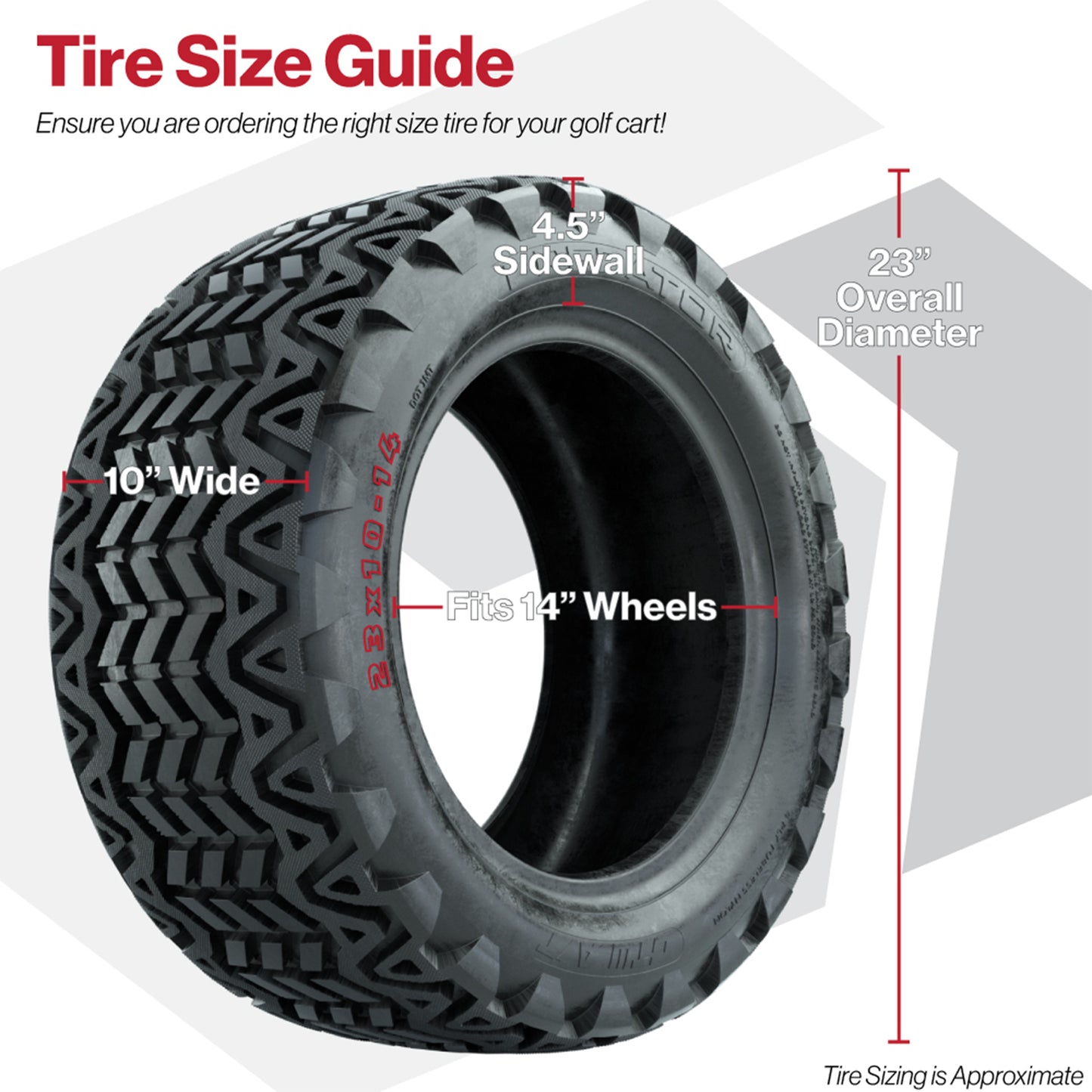 23x10-14 GTW Predator All-Terrain Golf Cart Tire – 4-Ply