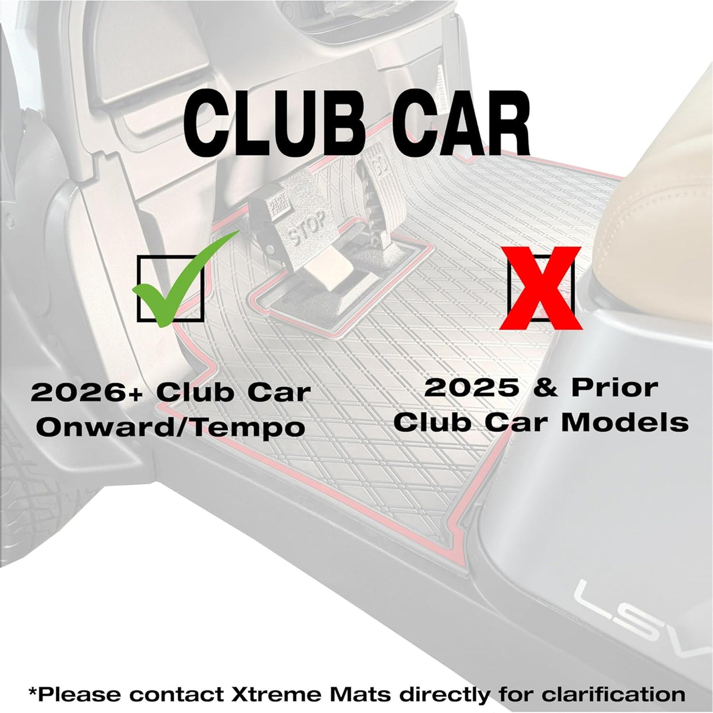 Club Car Onward Floor Mat - Xtreme Full Coverage | Black/Grey 2026-Up Tempo