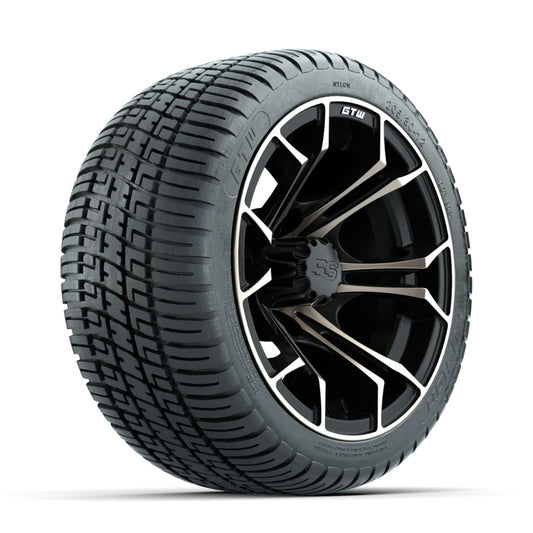 GTW Spyder Bronze/Matte Black 12 in Wheels with 205/30-12 Fusion Street Tires Full Set