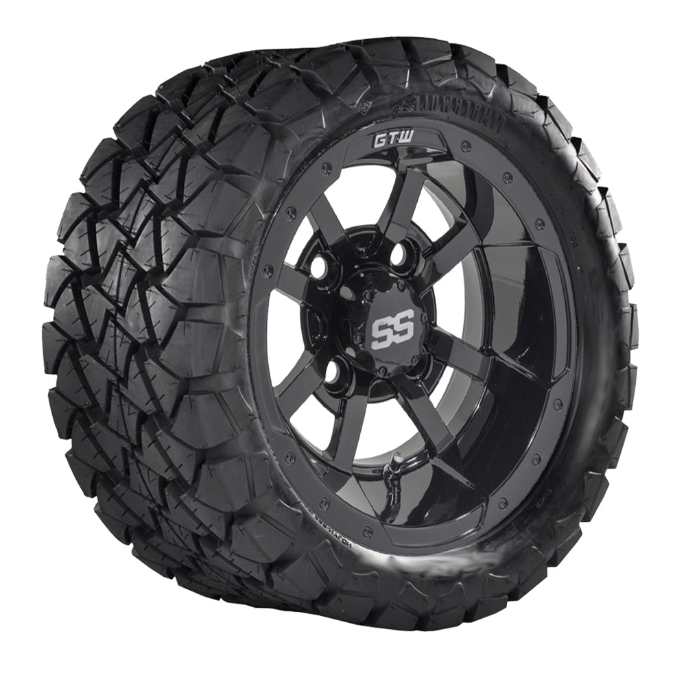 GTW Storm Trooper 10" Gloss Black Wheels with 22" Timberwolf A/T Tires — Set of 4