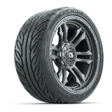 GTW® Shogun Gunmetal 15 in Wheels with 215/40-R15 Fusion GTR Steel Belted Street Tires Full Set
