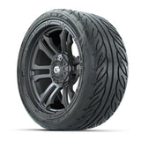 GTW® Shogun Gunmetal 15 in Wheels with 215/40-R15 Fusion GTR Steel Belted Street Tires Full Set