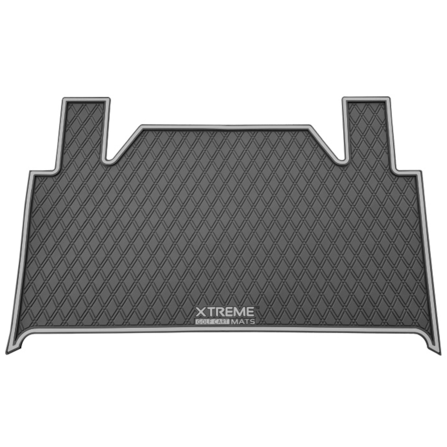 Xtreme Mats Full-Coverage Golf Cart Floor Mat | Denago Rover 4F – Black/Gray 2-Piece Set