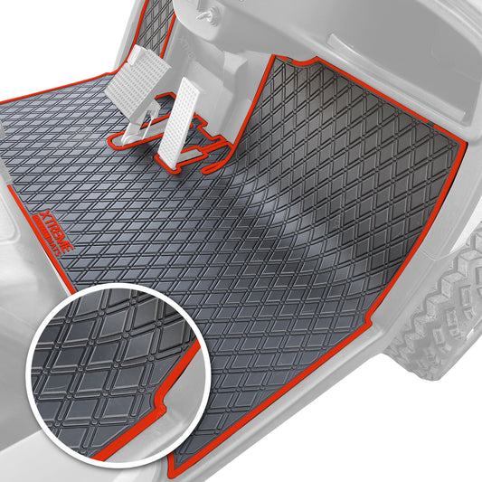 Xtreme Mats Golf Cart Floor Mat | Yamaha G29 / Drive — Black/Red