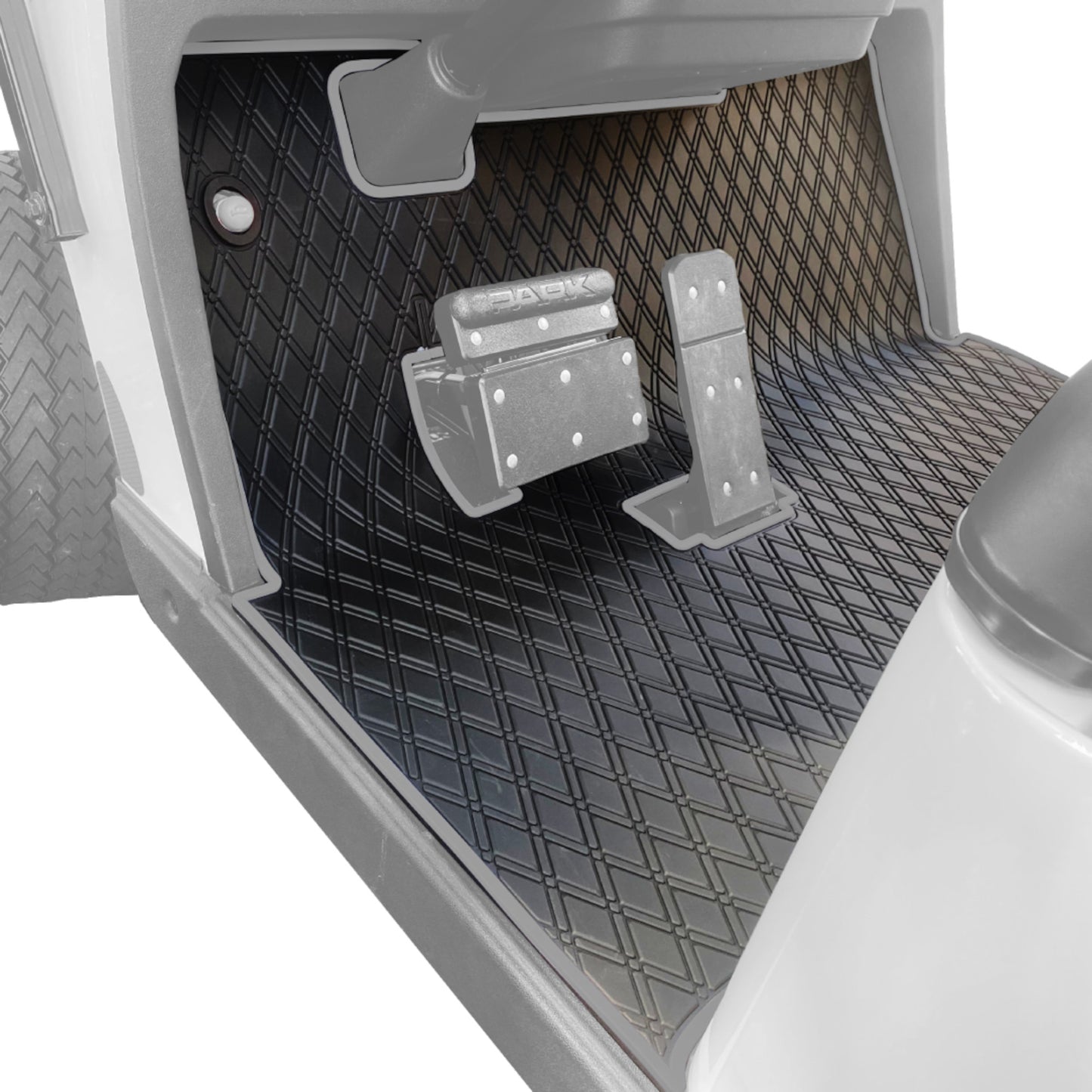 Xtreme Floor Mats for EZGO TXT / Workhorse / Express S4 / Valor / Cushman / Navitas (TXT Frame) | Black/Grey