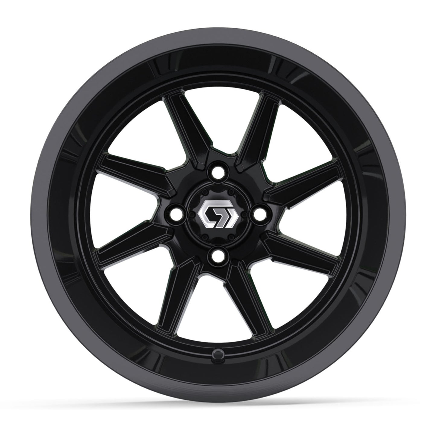 GTW® Reaper Gloss Black 15" Golf Cart Wheel - Single | Deep Dish
