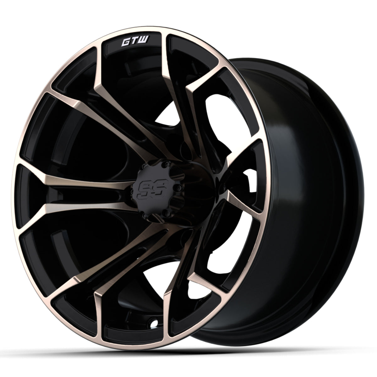 SPYDER WHEEL,12X7 MATTE BLK/BRONZE W/SS CAP