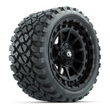 GTW® Barricade Gloss Black 15 in Wheels with 23x10-R15 Nomad Steel Belted Radial All-Terrain Tires Full Set
