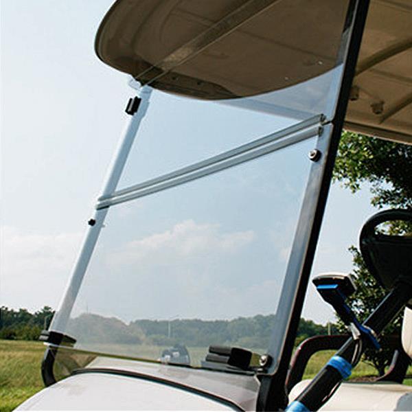 Clear Yamaha Folding Windshield 3/16" Thick Acrylic With Aftermarket Tops (Models G29/Drive)