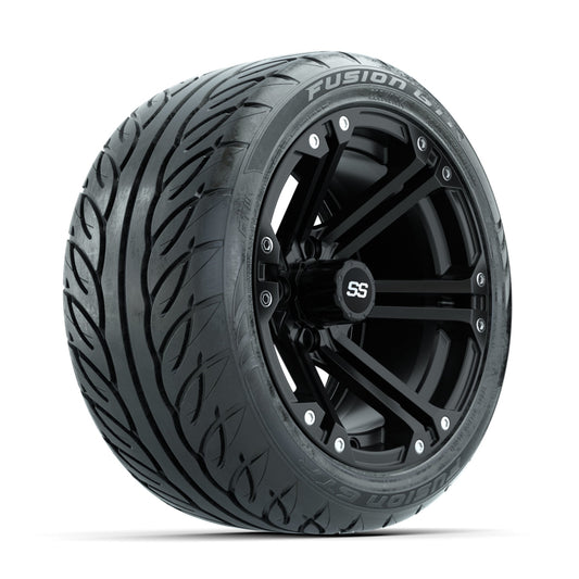 GTW Specter Matte Black 14 in Wheels with 225/40-R14 Fusion GTR Street Tires Full Set