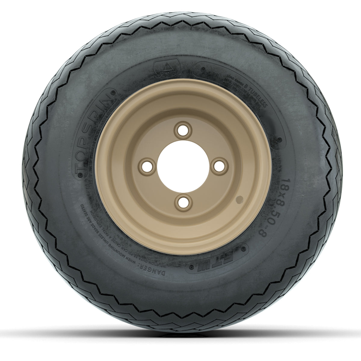 Set of (4) 8" Stone Steel Wheels with 18x8.5-8 GTW Tires