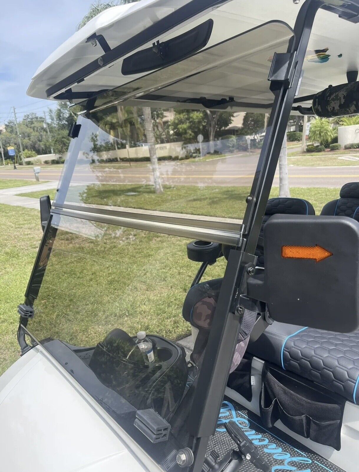 Tinted Folding Windshield for Advanced EV Advent Golf Cart 3/16 Standard Thickness Made in the USA