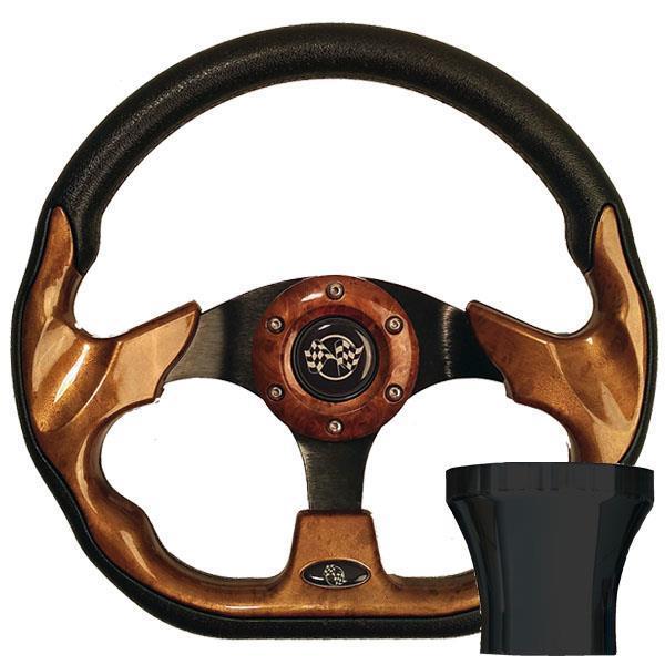 STEERING WHEEL KIT, WOODGRAIN/RACE 12.5 W/BLACK ADAPTER, CC