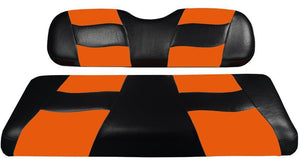 RIPTIDE Black/Orange Two-Tone Seat Covers for Club Car DS