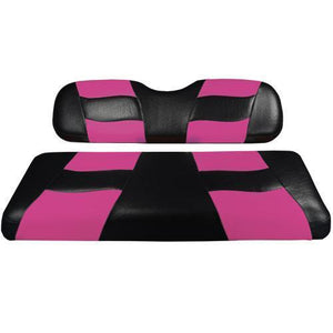 RIPTIDE Black/Pink 2Tone Front Seat Cvrs E-Z-Go TXT/RXV