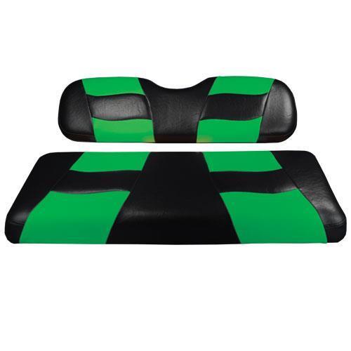 RIPTIDE Blk/LimeCool Green Two-Tone Front Seat Covers PREC