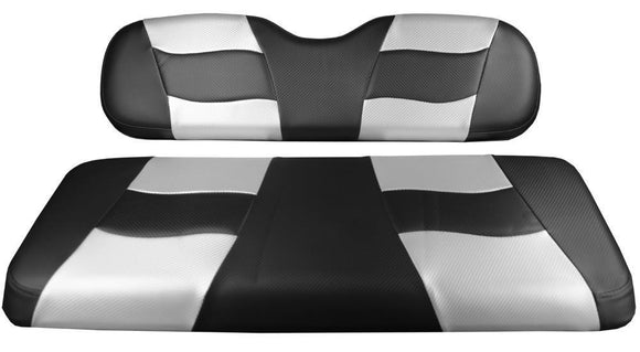 RIPTIDE Blk Carb/Silv Carb 2-Tone Front Seat Covers StarCart