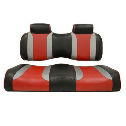 Tsunami Front Seat Cushions Ezgo TXT & Rxv Red Silver Black