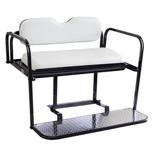 GTW MACH REAR FLIP SEAT CLUB CAR PRECEDENT, WHITE CUSHIONS