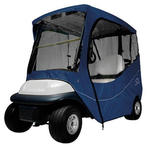 Travel golf car enclosure, short roof, two-person car, Navy