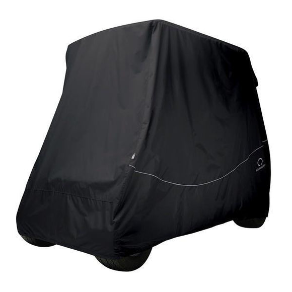 Golf car quick-fit cover, short roof, two-person car, black