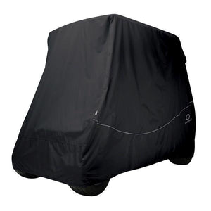Golf car quick-fit cover, long roof, four-person car, black