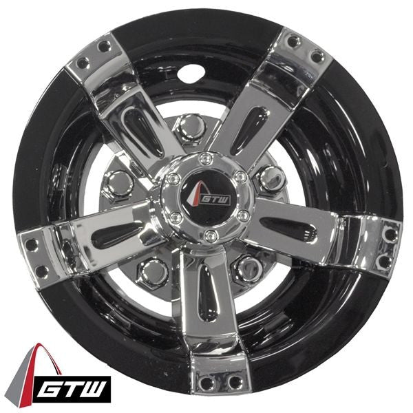 New Set of 4 Golf Cart 10" Black Machine Wheel Cover Hub Caps for 10 Inch Wheels