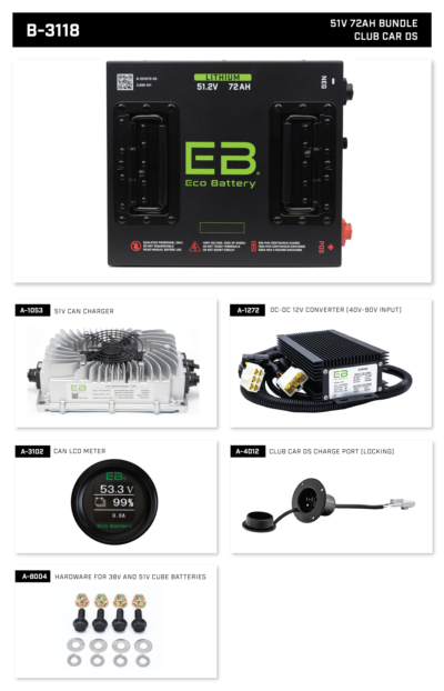 Eco Lithium Battery 51v Choose your Golf Cart Model NEW 60ah