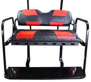 DRIVE REAR FLIP SEAT W/ BLACK/RED 2-TONE SEAT CUSHIONS