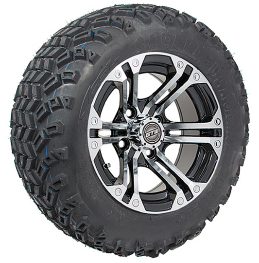 12 inch Specter Machine & Black Mounted on 22 inch Sahara Classic AT Tires